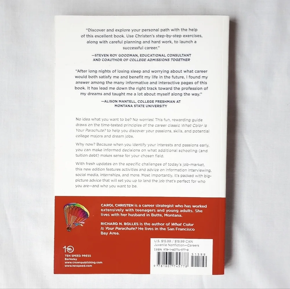 What Color is Your Parachute? Book For Teens, Third Edition by: Carol Christen